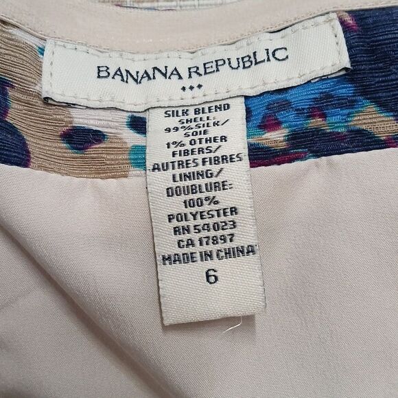 Banana Republic multicolor strapless silk blend pocket dress Sz 6 EUC - Picture 7 of 7